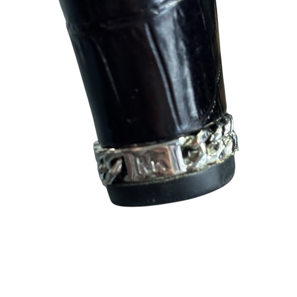 Michael Kors Women’s Black Leather Alligator Heel Platform Heels Size 8M | 3262 - Picture 5 of 9